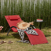 SoBuy OGS38-R, Outdoor Garden Beach Sun Lounger Relaxing Chair Recliner Sunlounger with Pillow, Red