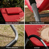 SoBuy OGS38-R, Outdoor Garden Beach Sun Lounger Relaxing Chair Recliner Sunlounger with Pillow, Red