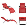SoBuy OGS38-R, Outdoor Garden Beach Sun Lounger Relaxing Chair Recliner Sunlounger with Pillow, Red