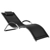 SoBuy OGS38-SCH, Outdoor Garden Beach Sun Lounger Relaxing Chair Recliner Sunlounger with Pillow, Black