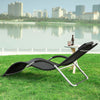 SoBuy OGS38-SCH, Outdoor Garden Beach Sun Lounger Relaxing Chair Recliner Sunlounger with Pillow, Black