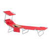 SoBuy OGS48-R, Folding Chair Sun Lounger with Adjustable Sun Shade and Backrest, Red, Red