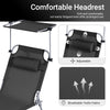 SoBuy OGS48-SCHx2, Set of 2 Outdoor Garden Beach Folding Chair Sun Lounger with Adjustable Sun Shade and Backrest, Black, Black