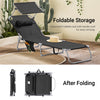 SoBuy OGS48-SCH, Folding Chair Sun Lounger with Adjustable Sun Shade and Backrest, Black, Black