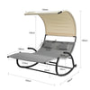 SoBuy OGS50-HG, 2 Person Outdoor Garden Patio Swing Bed Rocking Sun Lounger Swing Sun Bed with Sun Shade, Grey