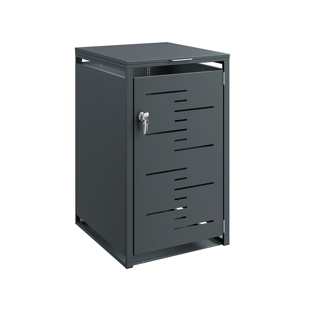 SoBuy OGS63-DG, 240L Wheelie Bin Storage Shed with Gas Struts, Dark Gray, 69x80x116cm - view 1
