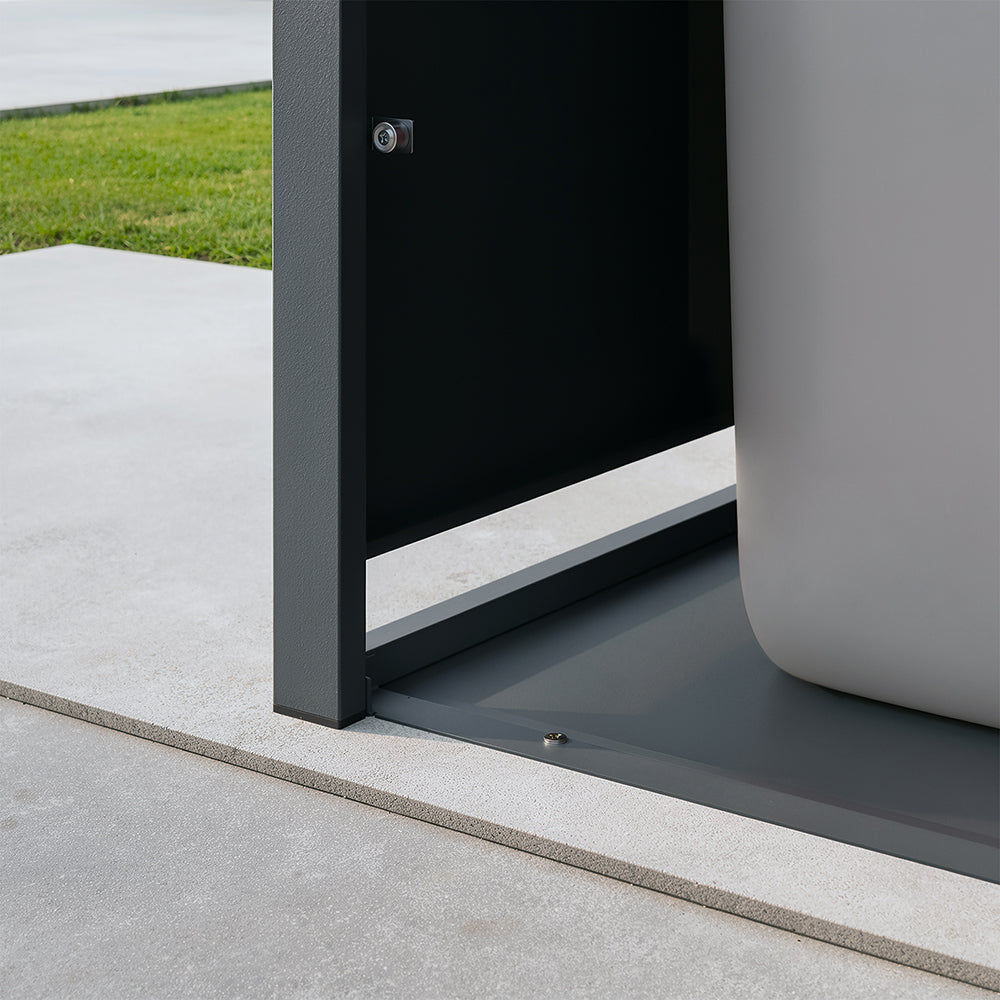 SoBuy OGS63-N, Wood Effect Wheelie Bin Store for 240L Bins, Lockable, Dark Gray, 69x80x116cm - view 10