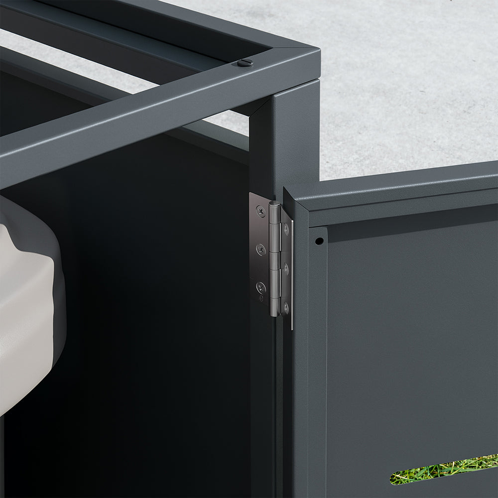 SoBuy OGS64-DG, Double Wheelie Bin Storage for 2 x 240L Bins, Lockable, Dark Gray, 134x80x116cm - view 6