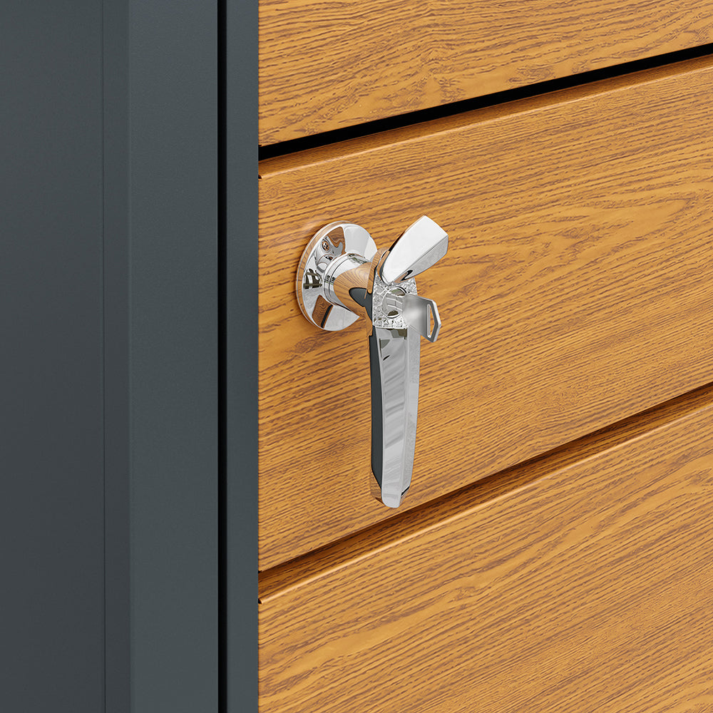 SoBuy OGS64-N, Double Wheelie Bin Storage Shed with Dual Locking Doors, Dark Gray, 134x80x116cm - view 8