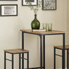 SoBuy OGT10-PF, Bar Set-1 Bar Table and 2 Stools, Home Kitchen Breakfast Bar Set Furniture Dining Set, Brown