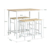 SoBuy OGT11-WN, Bar Set-1 Bar Table and 4 Stools, 5 Pieces Home Kitchen Breakfast Bar Set Furniture Dining Set, White