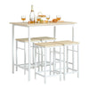 SoBuy OGT11-WN, Bar Set-1 Bar Table and 4 Stools, 5 Pieces Home Kitchen Breakfast Bar Set Furniture Dining Set, White