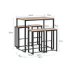 SoBuy OGT15-N, Bar Set-1 Bar Table and 4 Stools, Home Kitchen Breakfast Bar Set Furniture Dining Set, Wood