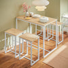 SoBuy OGT15-WN, Bar Set-1 Bar Table and 4 Stools, Home Kitchen Breakfast Bar Set Furniture Dining Set, White