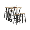 SoBuy OGT24-N, Set-Half-folded Bar Table and 4 Stools, 5 Pieces Home Kitchen Breakfast Bar, Wood
