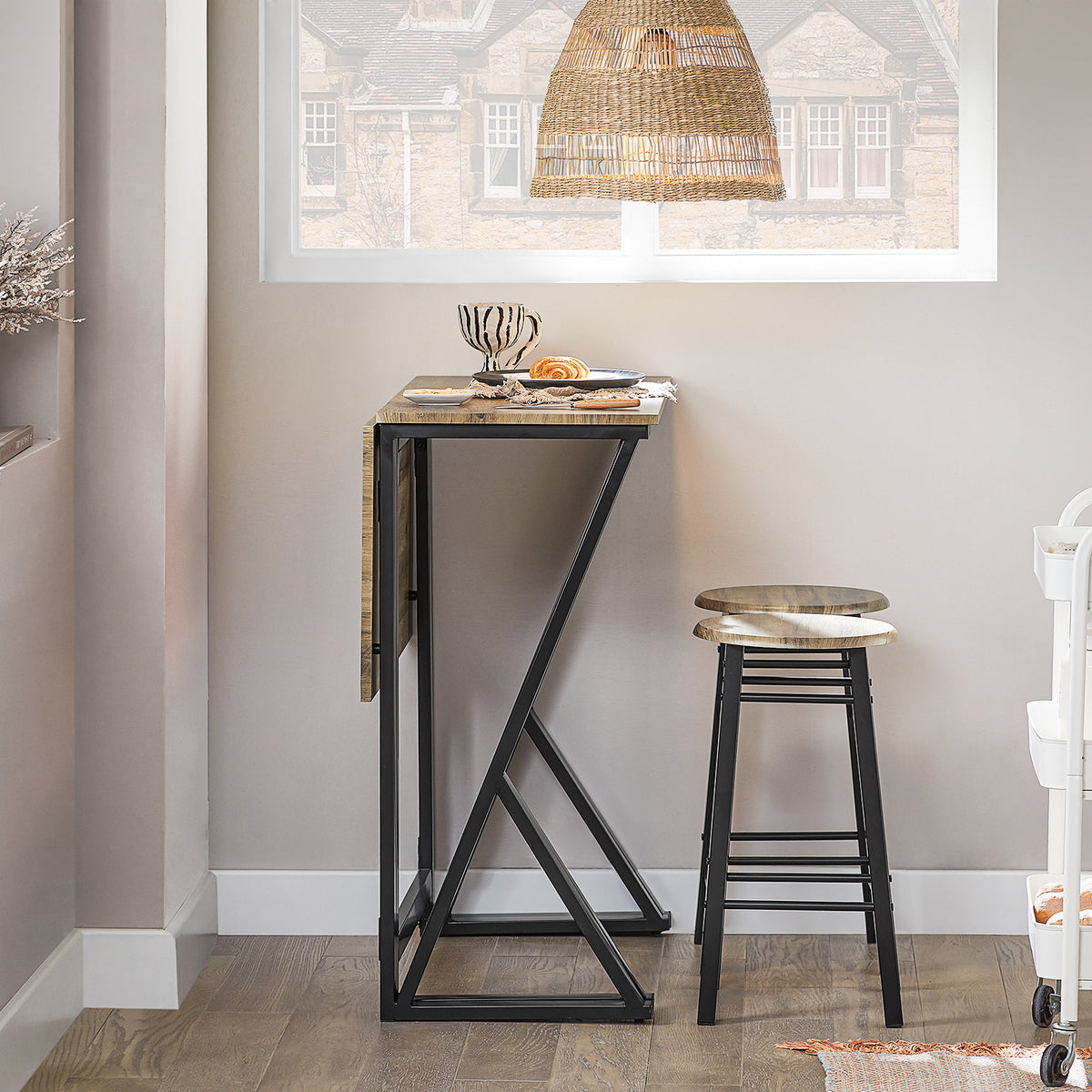 SoBuy OGT24N, SetHalffolded Bar Table and 4 Stools, 5 Pieces Home K SoBuyUK