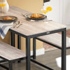 SoBuy OGT25-HN, Dining Set - Dining Table and 2 Benches, Modern Industrial Design 3 Pieces Dining Room Furniture, Brown