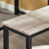 SoBuy OGT25-HN, Dining Set - Dining Table and 2 Benches, Modern Industrial Design 3 Pieces Dining Room Furniture, Brown