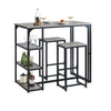 SoBuy OGT43-HG, 3 Pieces Home Kitchen Breakfast Bar Set Furniture Dining Set, Grey