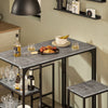 SoBuy OGT43-HG, 3 Pieces Home Kitchen Breakfast Bar Set Furniture Dining Set, Grey
