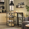 SoBuy OGT43-HG, 3 Pieces Home Kitchen Breakfast Bar Set Furniture Dining Set, Grey