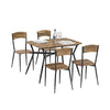 SoBuy OGT49-F, 5 Pieces Dining Table Set Dining Table and 4 Chairs Dining Room Furniture Set, Brown