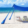 SoBuy OZT02-DB, Beach Tent Sun Shelter Beach Shelter Canopy Portable Beach Sun Shade with 4 Aluminum Poles, Blue