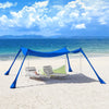 SoBuy OZT02-DB, Beach Tent Sun Shelter Beach Shelter Canopy Portable Beach Sun Shade with 4 Aluminum Poles, Blue