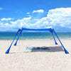 SoBuy OZT02-DB, Beach Tent Sun Shelter Beach Shelter Canopy Portable Beach Sun Shade with 4 Aluminum Poles, Blue