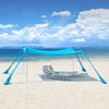 SoBuy OZT02-HB, Beach Tent Sun Shelter Beach Shelter Canopy Portable Beach Sun Shade with 4 Aluminum Poles, Blue