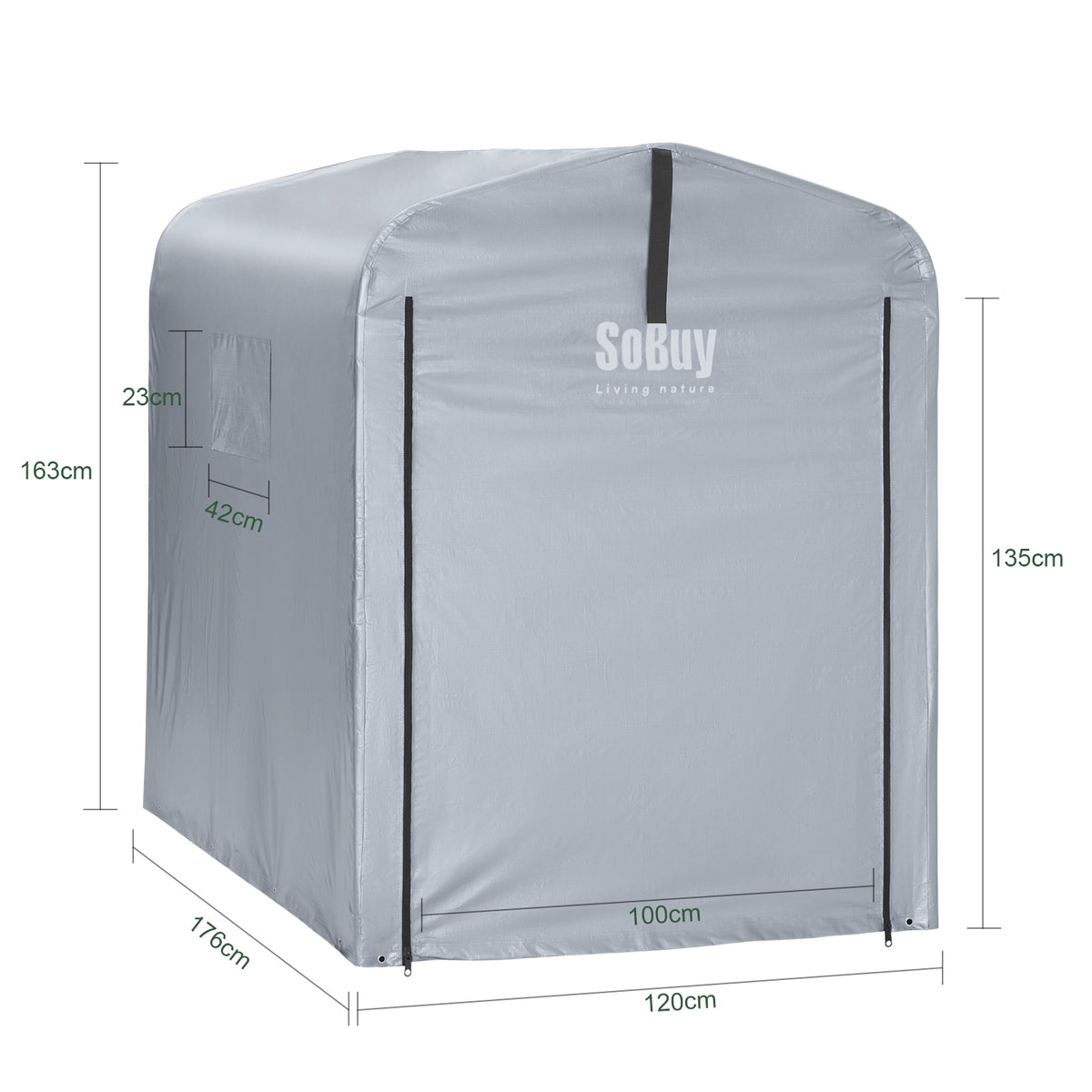 Pre-sale SoBuy SDA11-SIL, Outdoor Waterproof Bike Storage Cover Robust replacement tarp for SoBuy KLS11, Silver, 120x176x163cm