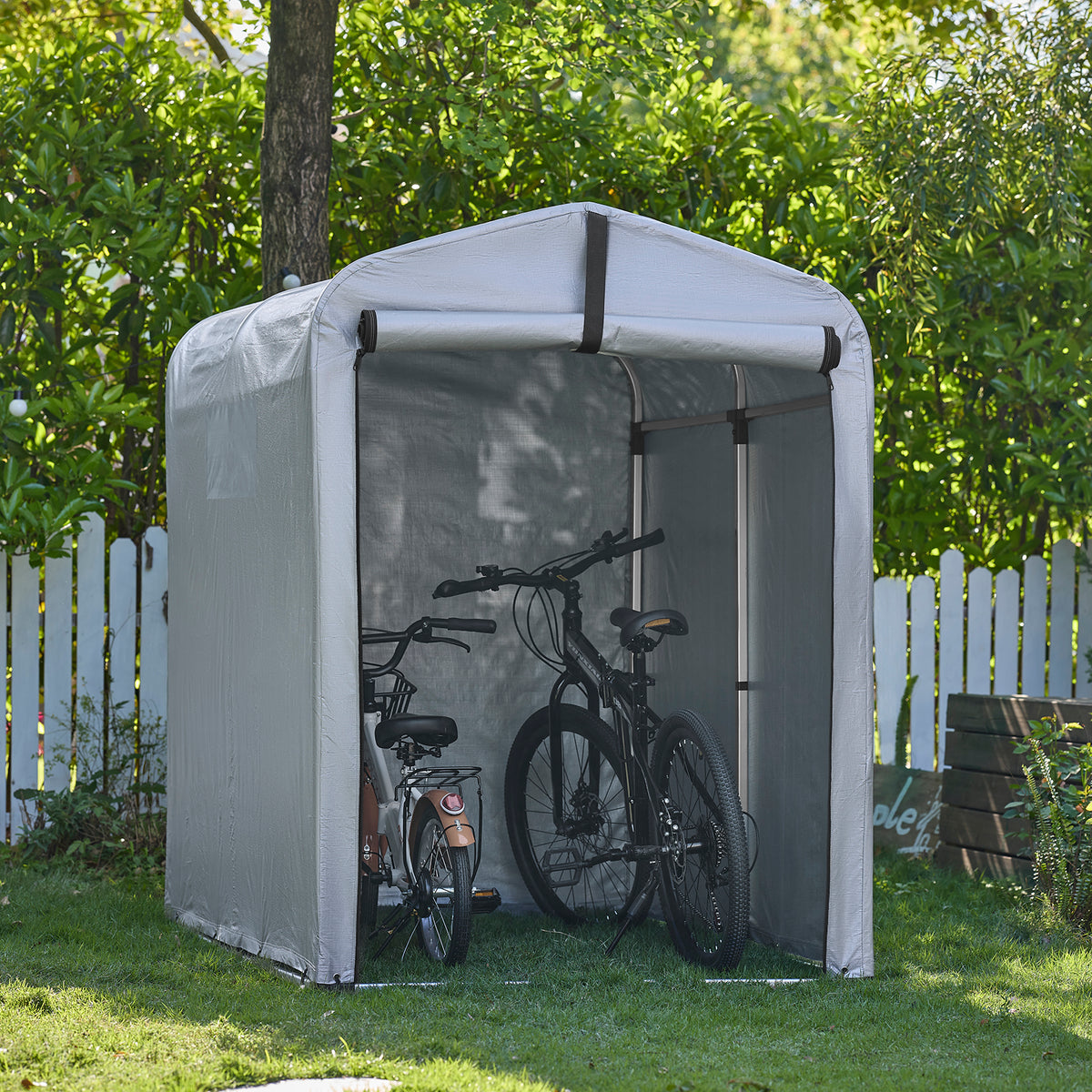 Pre-sale SoBuy SDA11-SIL, Outdoor Waterproof Bike Storage Cover Robust replacement tarp for SoBuy KLS11, Silver, 120x176x163cm