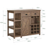 SoBuy SVW20-N, Kitchen Island Cabinet Cupboard Sideboard Dining Bar Table Bar, Wood