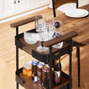 SoBuy SVW23-SCH, 3 Tiers Kitchen Trolley Serving Trolley with 2 Handles, Vintage Black and Brown