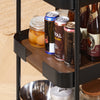 SoBuy SVW23-SCH, 3 Tiers Kitchen Trolley Serving Trolley with 2 Handles, Vintage Black and Brown
