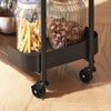 SoBuy SVW23-SCH, 3 Tiers Kitchen Trolley Serving Trolley with 2 Handles, Vintage Black and Brown