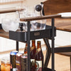 SoBuy SVW23-SCH, 3 Tiers Kitchen Trolley Serving Trolley with 2 Handles, Vintage Black and Brown