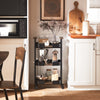 SoBuy SVW23-SCH, 3 Tiers Kitchen Trolley Serving Trolley with 2 Handles, Vintage Black and Brown
