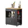 SoBuy FKW113-SCH, Kitchen Trolley Cart Storage Trolley Serving Trolley Kitchen Cabinet, Black