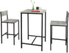 SoBuy OGT27-HG, Bar Set-1 Bar Table and 2 Stools, 3 Pieces Home Kitchen Breakfast Bar Set Furniture Dining Set, Grey