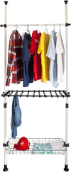 SoBuy FRG35, Telescopic Storage Shelving, Wardrobe Organiser, Clothes Rack, White