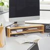 SoBuy BBF09-N, Triangle Bamboo Monitor Stand Computer Riser Desk Organizer, Wood