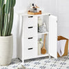 SoBuy BZR37-W, Bathroom Storage Cabinet Cupboard with 4 Drawers and 1 Door, White
