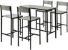 SoBuy OGT14-HG, Bar Set-1 Bar Table and 4 Stools, Home Kitchen Furniture Dining Set, Grey