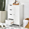 SoBuy BZR37-W, Bathroom Storage Cabinet Cupboard with 4 Drawers and 1 Door, White