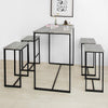 SoBuy OGT15-HG, Bar Set-1 Bar Table and 4 Stools, Home Kitchen Breakfast Bar Set Furniture Dining Set, Grey