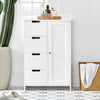SoBuy BZR37-W, Bathroom Storage Cabinet Cupboard with 4 Drawers and 1 Door, White