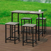 SoBuy OGT11-HG, Bar Set-1 Bar Table and 4 Stools, 5 Pieces Home Kitchen Breakfast Bar Set Furniture Dining Set, Grey