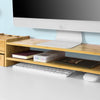 SoBuy BBF01-N, Bamboo Monitor Stand Computer Screen Monitor Riser Desk Organizer, Wood