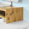 SoBuy BBF01-N, Bamboo Monitor Stand Computer Screen Monitor Riser Desk Organizer, Wood